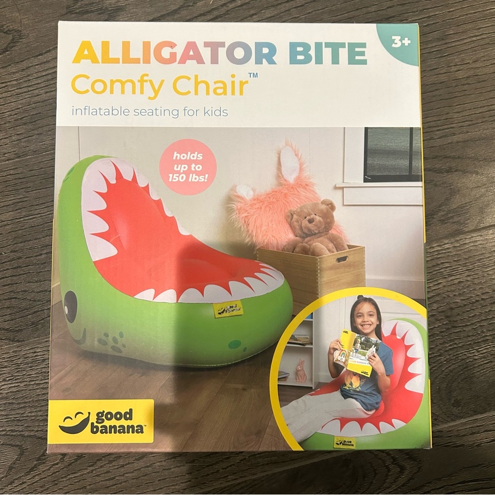 Alligator Bite Comfy Chair for Kids - Green and Red